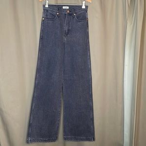 Wrangler High Rise Wide Leg Jeans Faded Black Wash